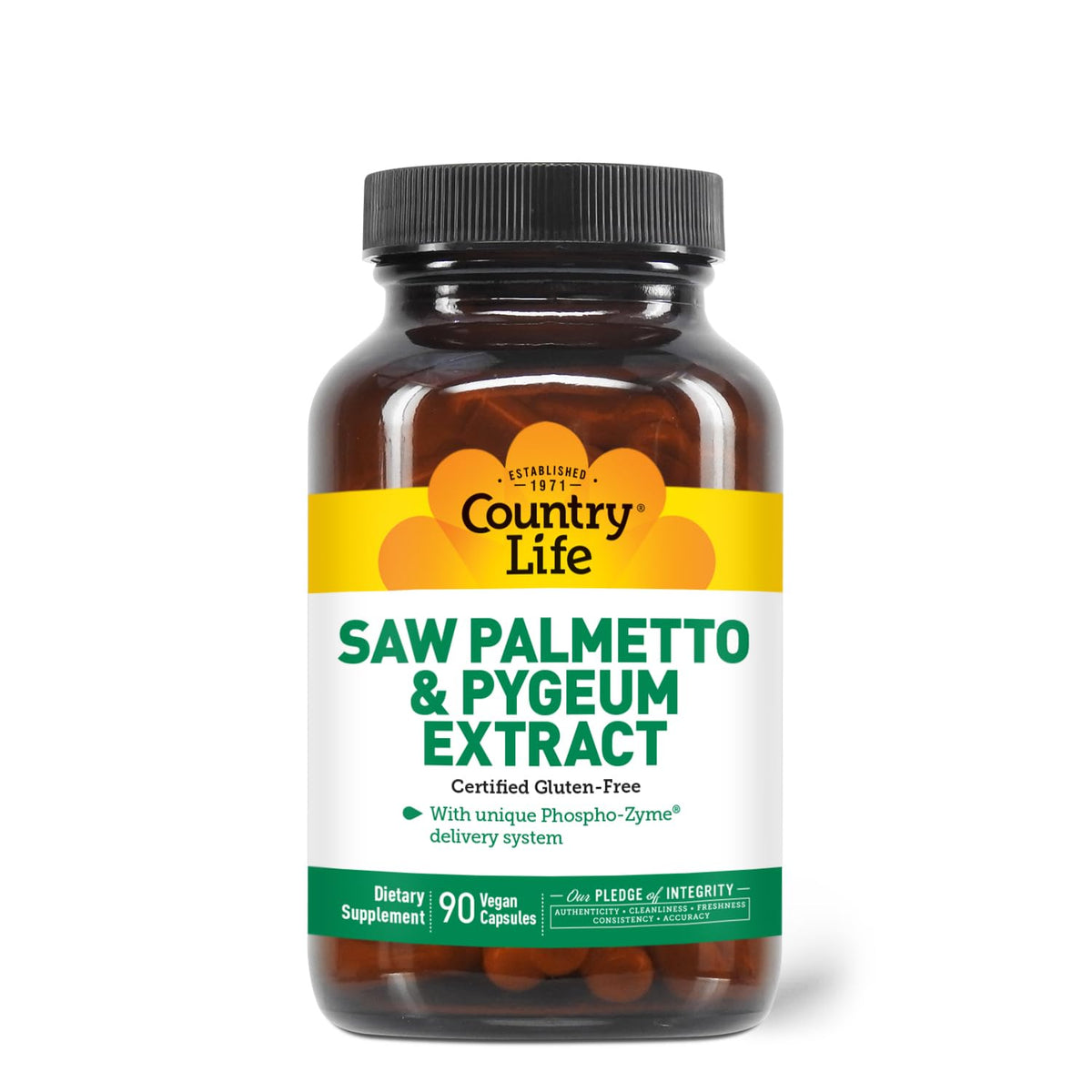 Extrait de Saw Palmetto et Pygeum près d'un verre d'eau