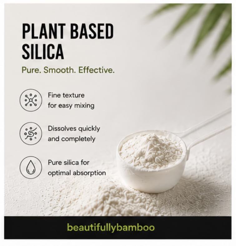 Extrait de silice de bambou Beautifully Bamboo en poudre sur une cuillère