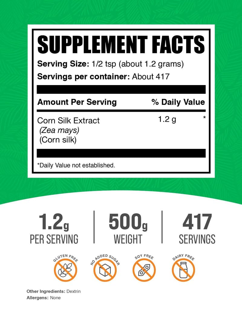 Extrait de Soie de Maïs BulkSupplements 500g poudre vue de près