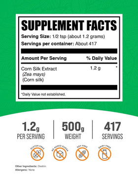 Extrait de Soie de Maïs BulkSupplements 500g poudre vue de près