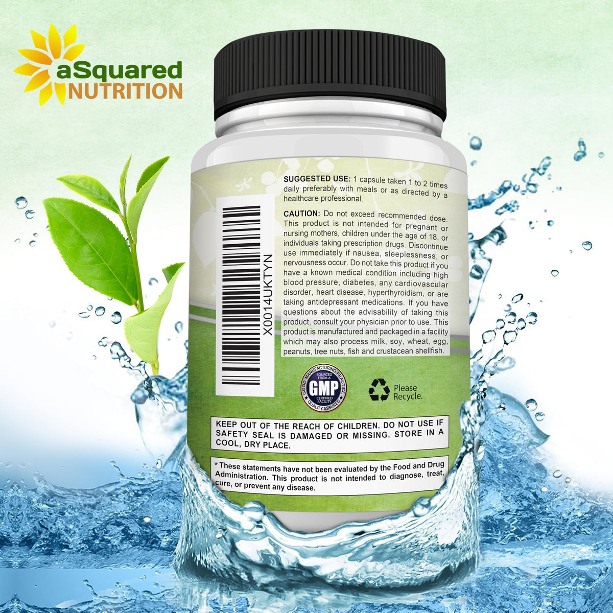 Extrait de thé vert aSquared Nutrition avec des ingrédients naturels
