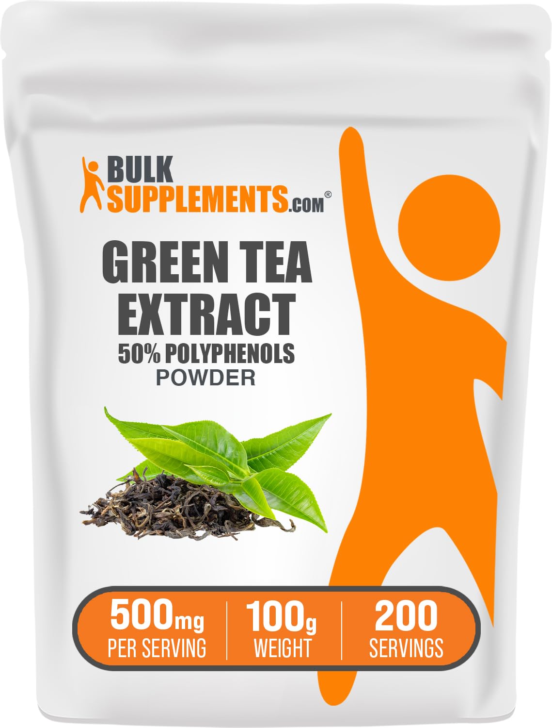 Extrait de Thé Vert BulkSupplements 100g en emballage avant