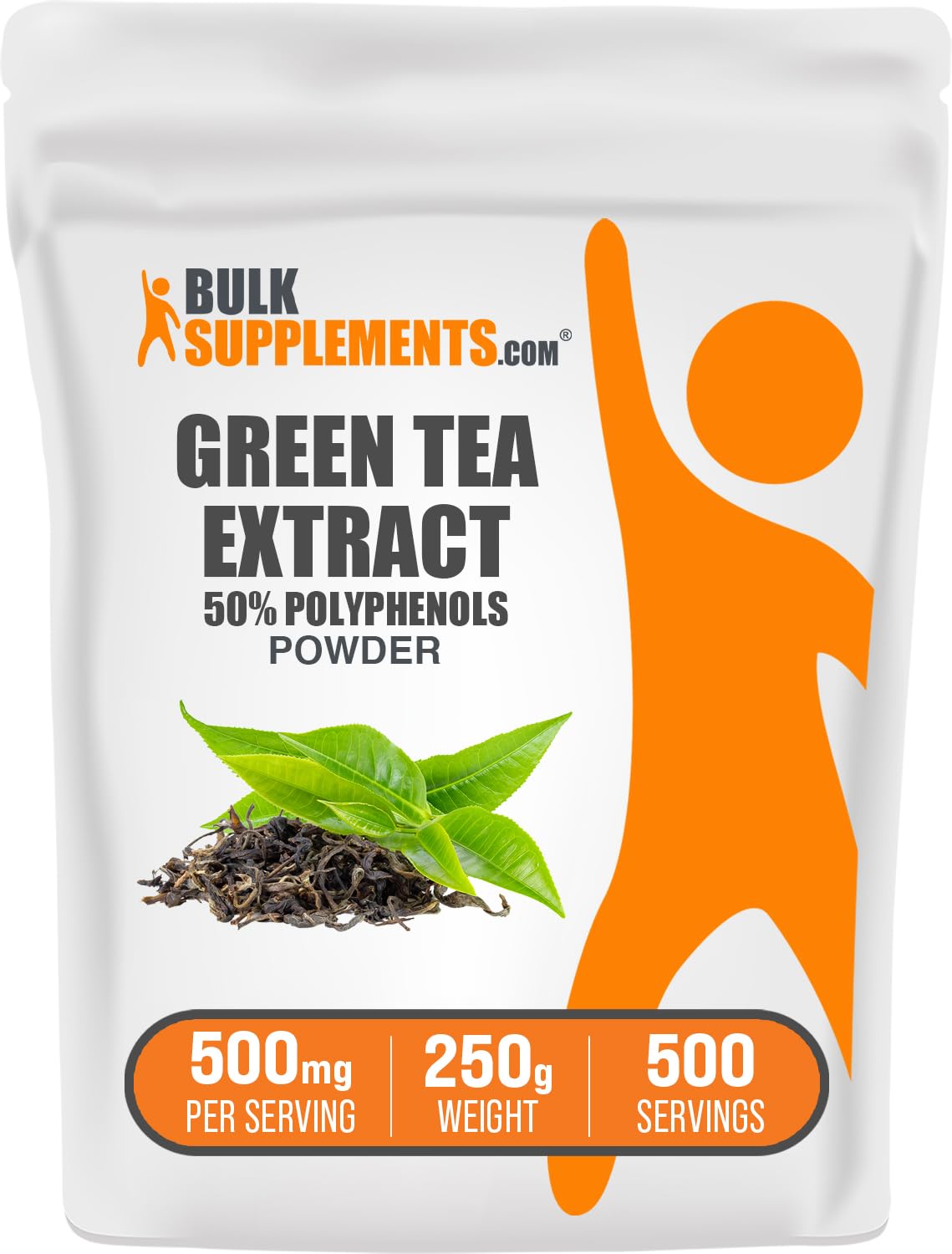 Extrait de Thé Vert BulkSupplements 250g - vue de face