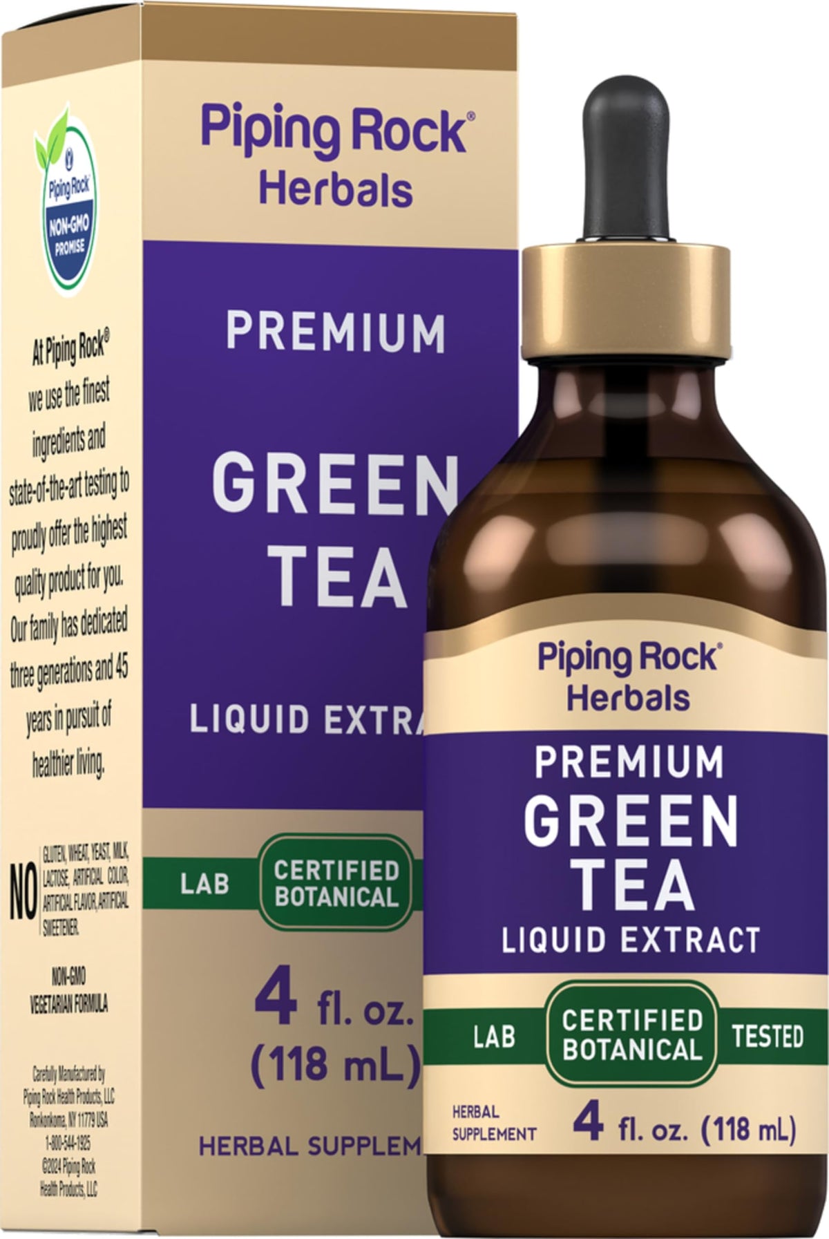 Extrait de Thé Vert Piping Rock 4 Fl Oz vue de face
