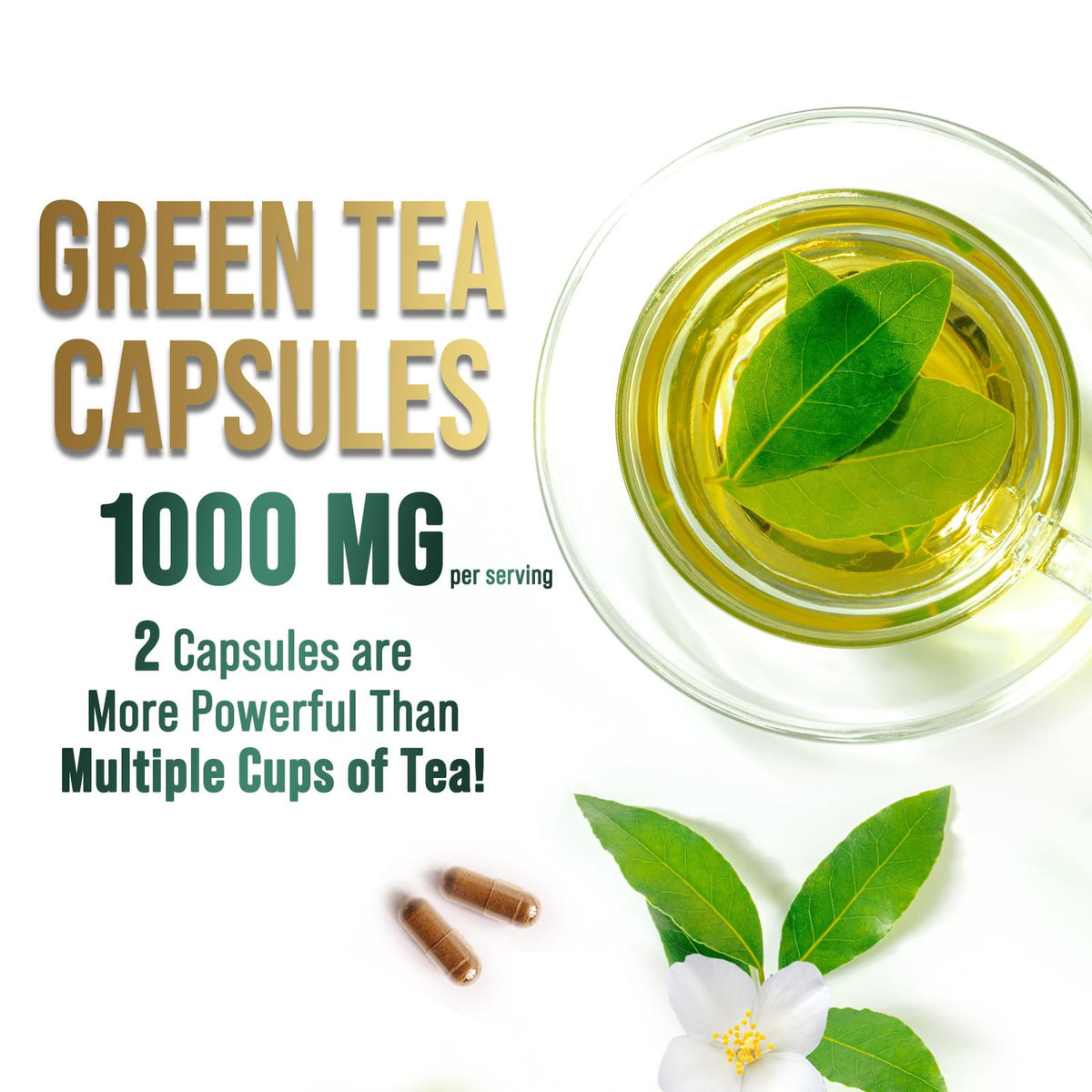 Extrait de thé vert SILVERONYX 1000 mg, présentation des capsules