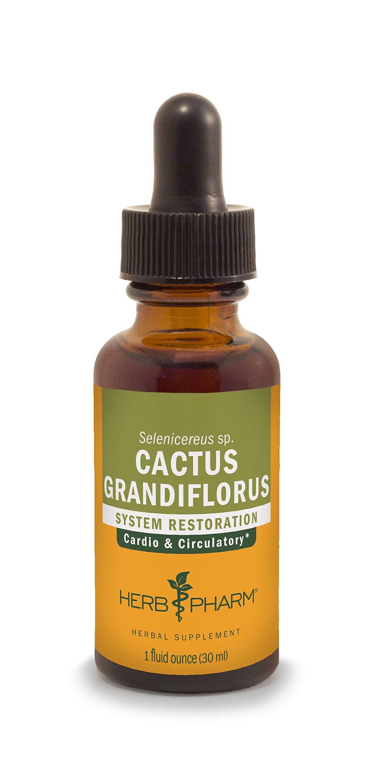Extrait liquide de cactus grandiflorus Herb Pharm, flacon de 30 ml, vue de face