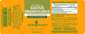 Extrait liquide de cactus grandiflorus Herb Pharm, vue de côté