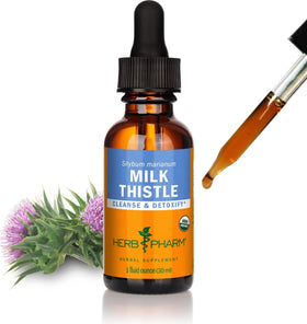 Extrait liquide de chardon-marie Herb Pharm 30 ml vue avant avec étiquette