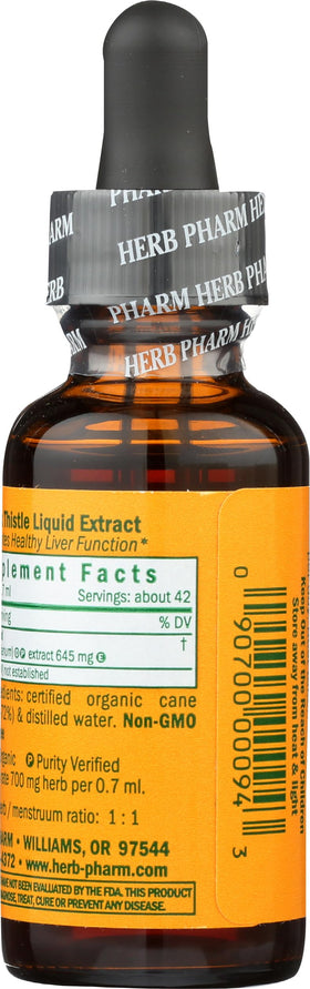 Extrait liquide de chardon-marie Herb Pharm avec plantes en arrière-plan