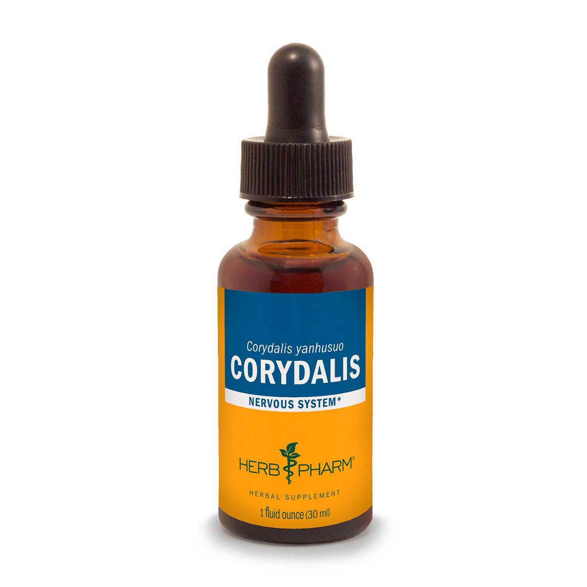 Extrait liquide de corydale Herb Pharm 30 ml, vue avant avec étiquette