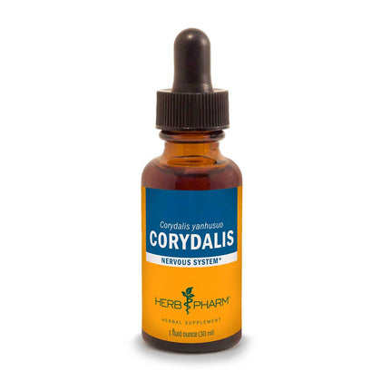 Extrait liquide de corydale Herb Pharm 30 ml, vue avant avec étiquette
