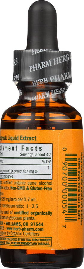 Extrait liquide de fenugrec Herb Pharm 30 ml bouteille et étiquette