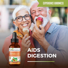 Extrait liquide de feuille de papaye bio Herbal Goodness avec une cuillère doseuse