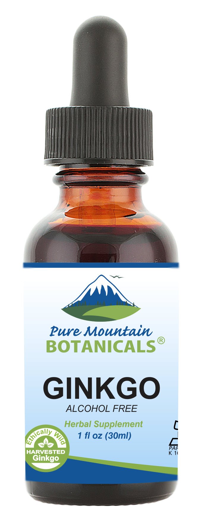 Extrait liquide de Ginkgo Biloba Pure Mountain Botanicals 100g face avant