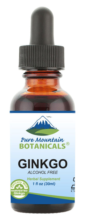 Extrait liquide de Ginkgo Biloba Pure Mountain Botanicals 100g face avant