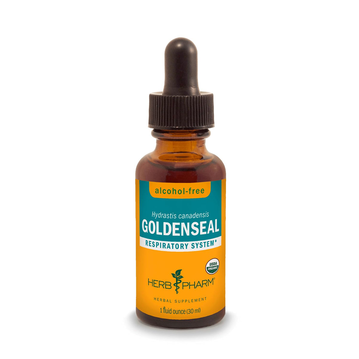Extrait liquide de Goldenseal Herb Pharm 30ml, bouteille vue de face