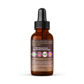 Extrait liquide de graines de papaye Herbal Goodness avec un verre d'eau