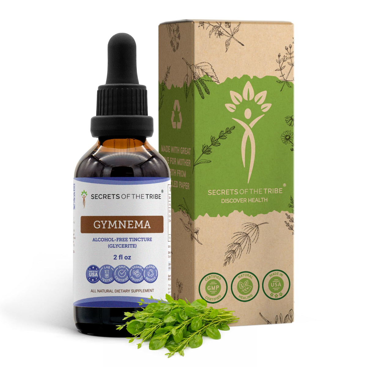 Extrait liquide de Gymnema Sylvestre Secrets of the Tribe 60 ml face avant