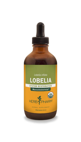 Extrait liquide de Lobelia Herb Pharm 4 Oz vue avant avec étiquette