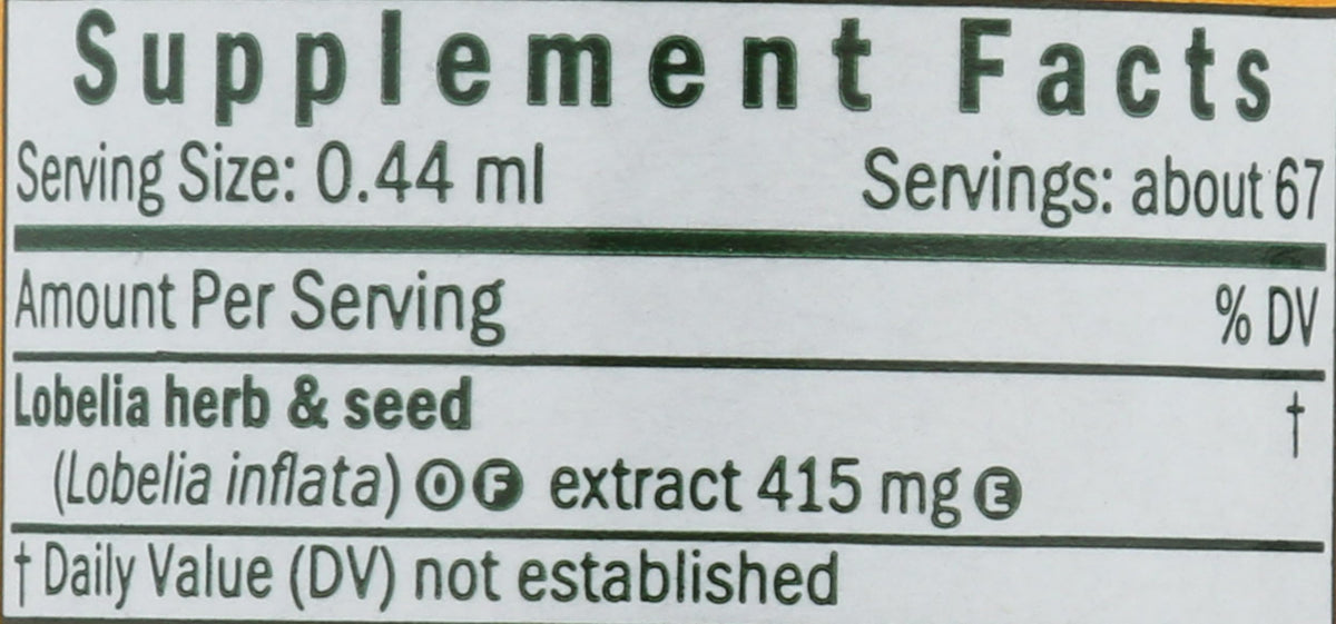 Extrait liquide de Lobélie Herb Pharm sur fond blanc