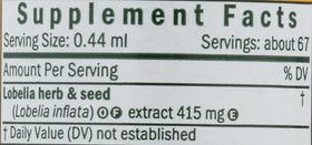 Extrait liquide de Lobélie Herb Pharm sur fond blanc