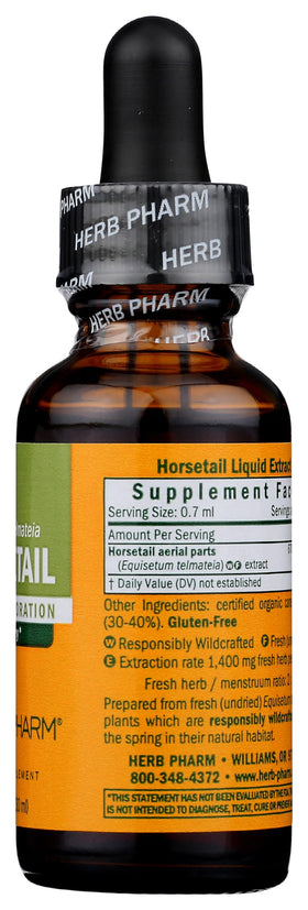 Extrait liquide de prêle Herb Pharm avec des plantes en arrière-plan