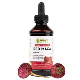 Extrait liquide de racine de Maca Rouge Maxx Herb 120ml vue de face