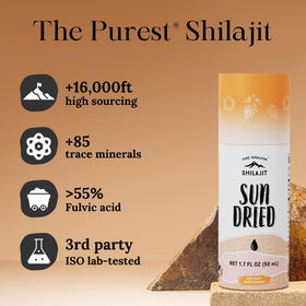 Extrait liquide de shilajit dans un verre d'eau