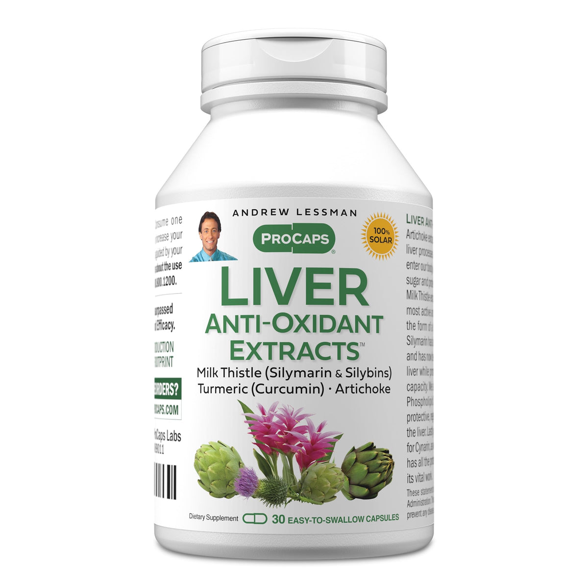 Extraits Antioxydants Foie ANDREW LESSMAN capsules vue de face