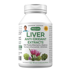 Extraits Antioxydants Foie ANDREW LESSMAN capsules vue de face