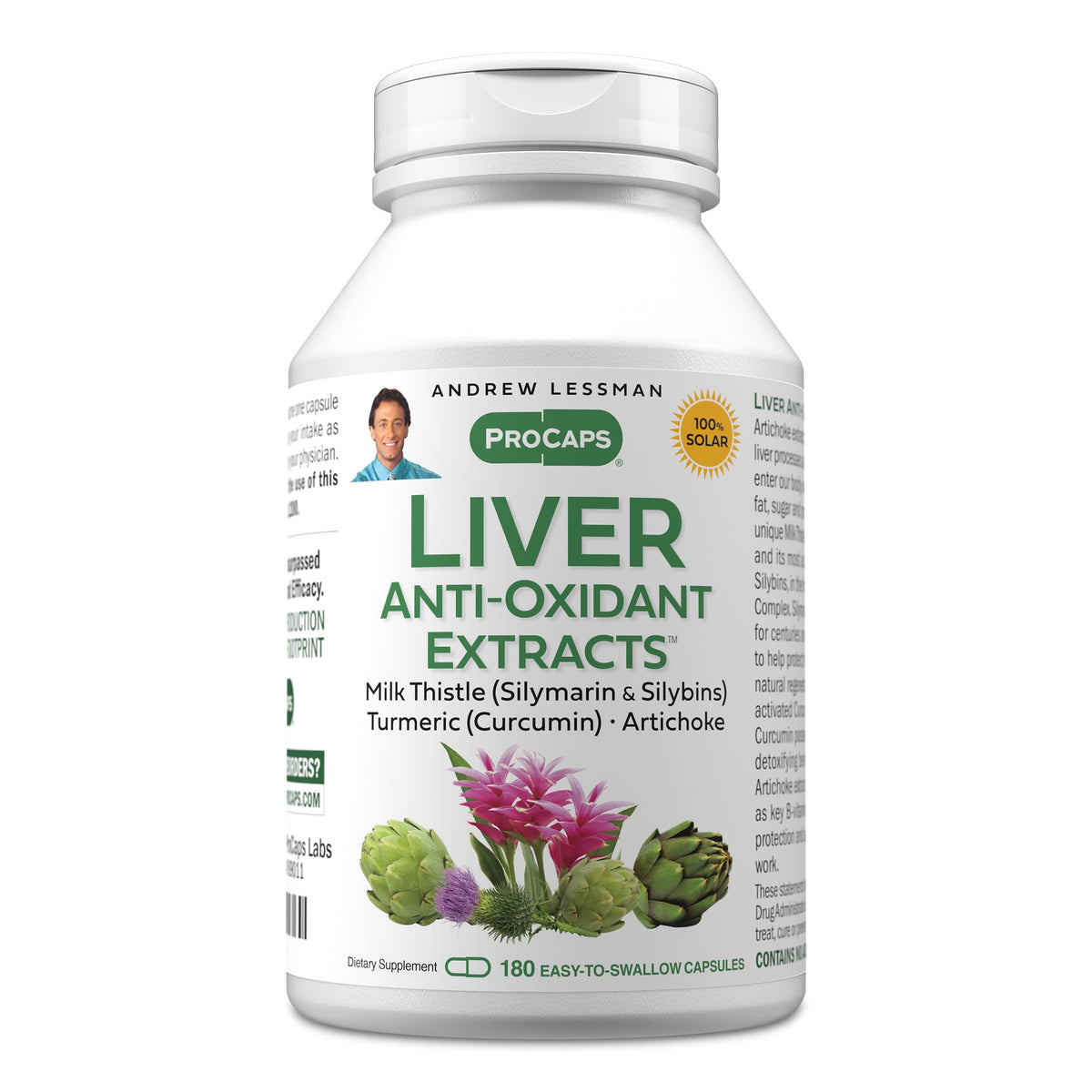 Extraits Antioxydants pour le Foie ANDREW LESSMAN 180 capsules avant
