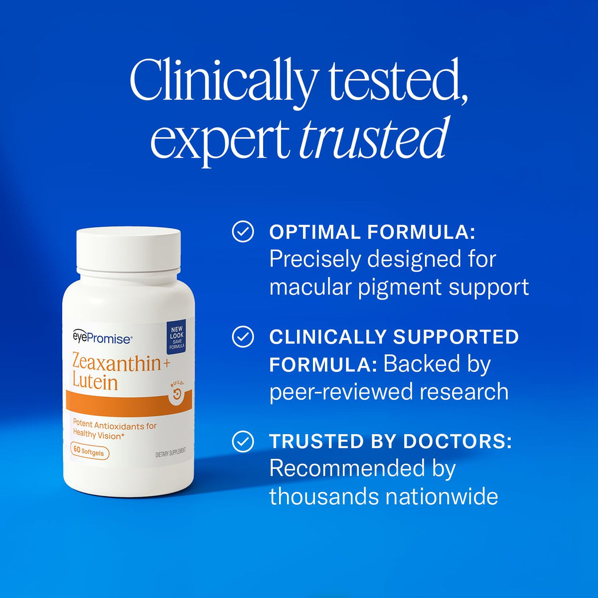 EyePromise Luteine et Zeaxanthine 60 capsules dans un environnement de cuisine
