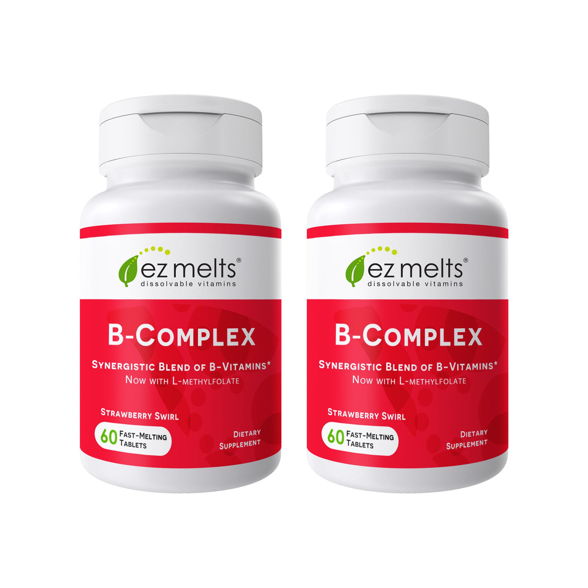 EZ Melts B-Complex Dissolvable 120 Comprimés Saveur Fraise - vue avant