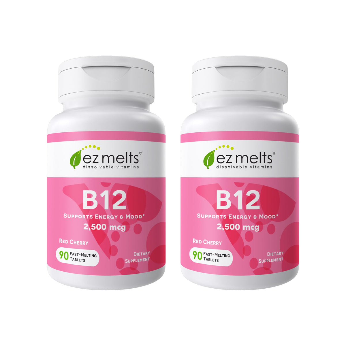 EZ Melts B12 2500 mcg comprimés cerise rouge vue de face