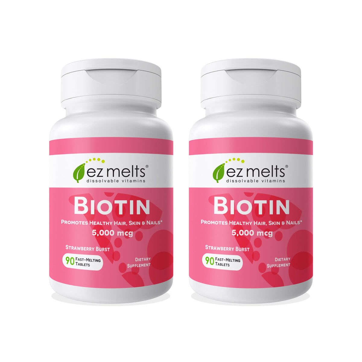 EZ Melts Biotine 5 000 mcg 180 comprimés emballage avant