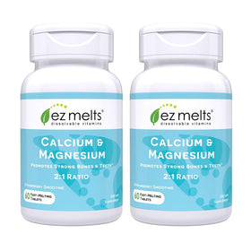 EZ Melts Complément Alimentaire Calcium & Magnésium 120 Comprimés Fraise - Vue de l'emballage