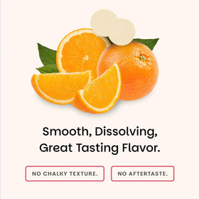 EZ Melts CoQ10 100 mg 60 comprimés orange avec un verre d'eau
