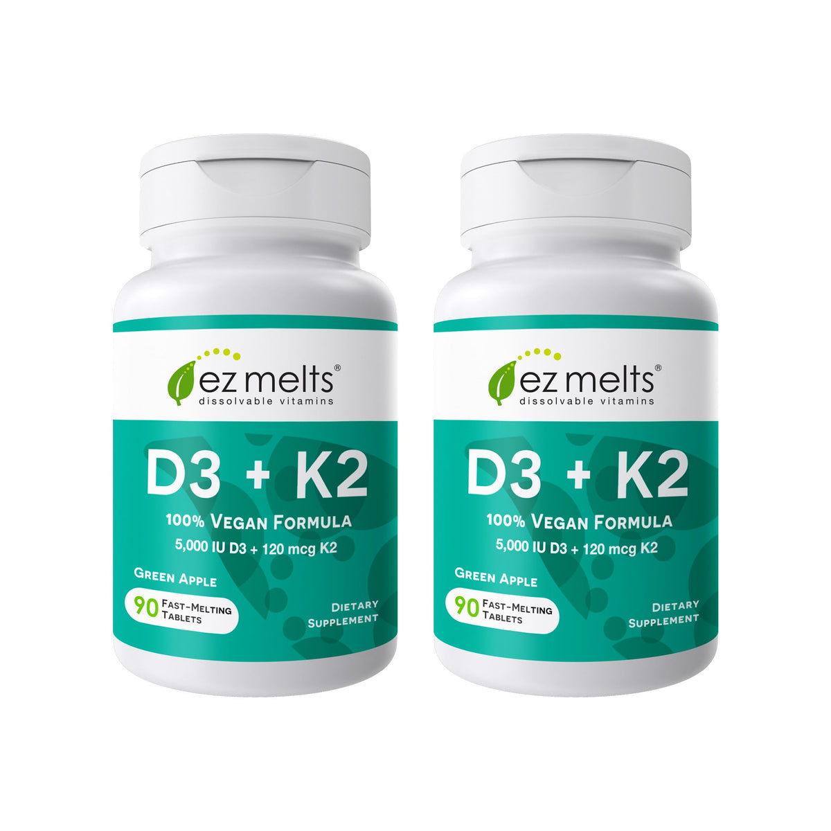 EZ Melts D3 5 000 UI & K2 120 mcg comprimés à dissoudre, vue de face