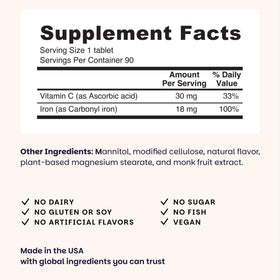 EZ Melts Fer Dissolvable 18 mg comprimé orange