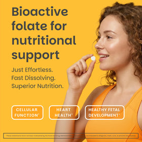 EZ Melts Folate 60 comprimés avec informations nutritionnelles