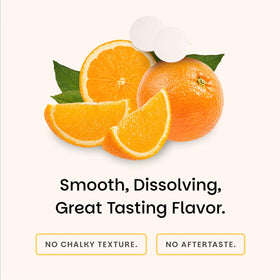 EZ Melts Folate avec fruits frais en arrière-plan