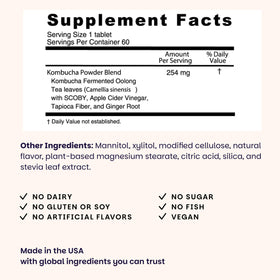 EZ Melts Kombucha Dissolvable 254 mg Citron Gingembre, vue supérieure de la boîte
