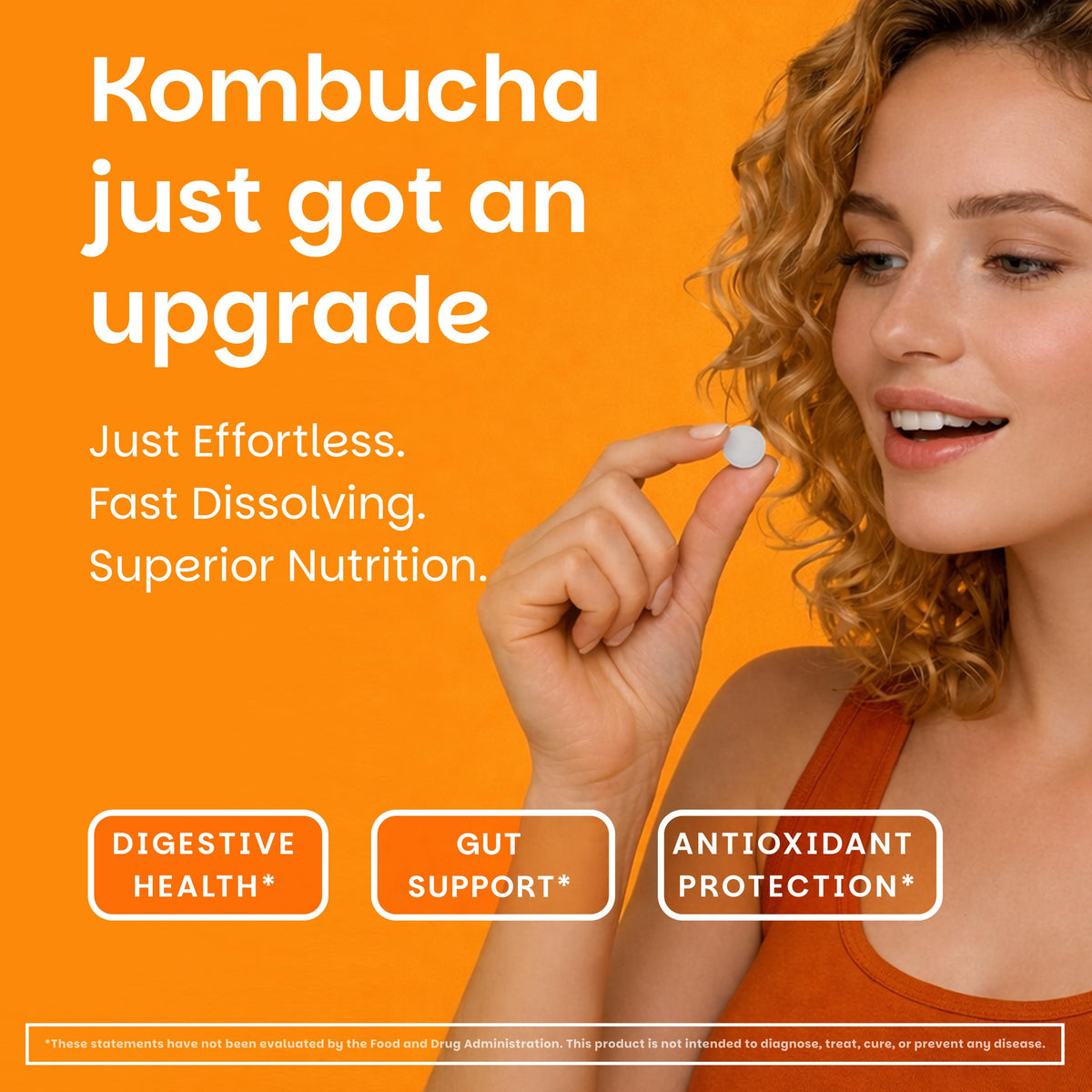 EZ Melts Kombucha Dissolvables 254 mg Citron Gingembre, emballage
