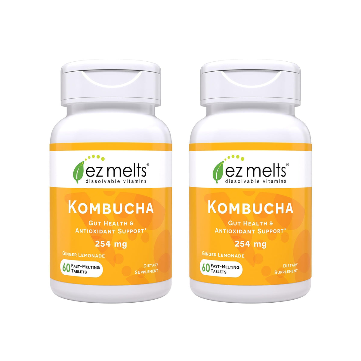 EZ Melts Kombucha Dissolvables 254 mg Citron Gingembre, vue avant