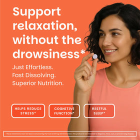 EZ Melts L-Théanine 200 mg 60 comprimés cerise emballage