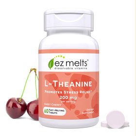 EZ Melts L-Théanine 200 mg 60 comprimés cerise vue de face