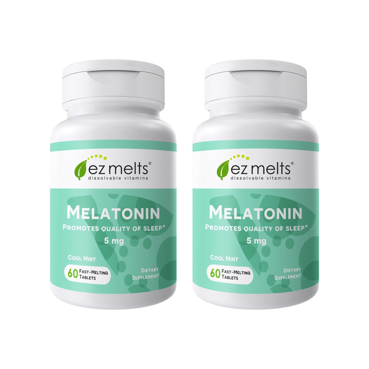 EZ Melts Melatonine 5 mg 120 comprimés menthe fraîche vue de face