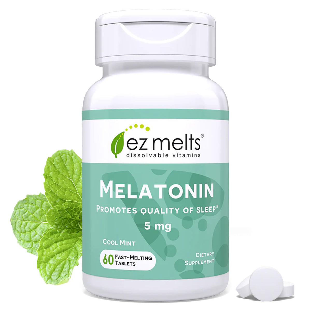 EZ Melts Melatonine 5 mg comprimés menthe fraîche, vue de face