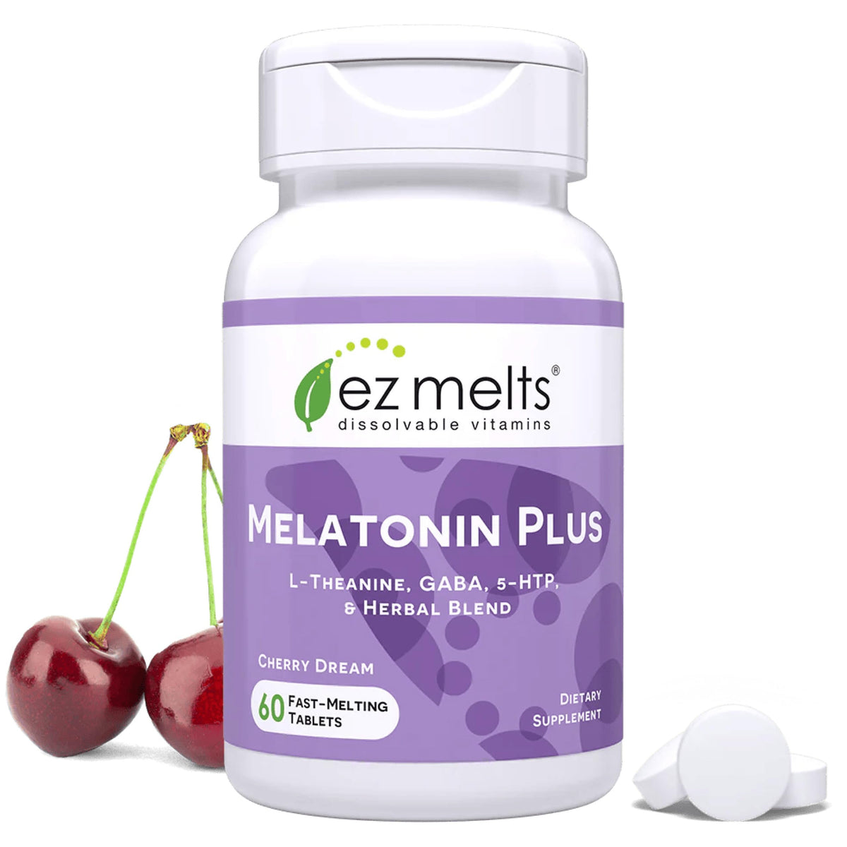 EZ Melts Melatonine Plus 60 comprimés cerise vue de face