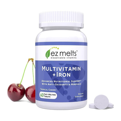 EZ Melts Multivitamine Dissolvante 60 Comprimés saveur Cerise Tropicale